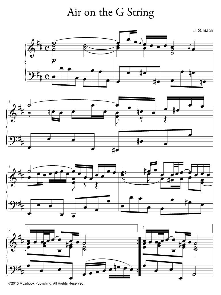 Air on the store g string piano