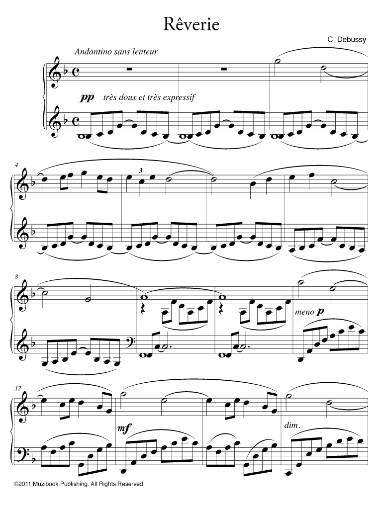 Rêverie Piano Claude Debussy (EAN13 9786000017521) Sheet Music
