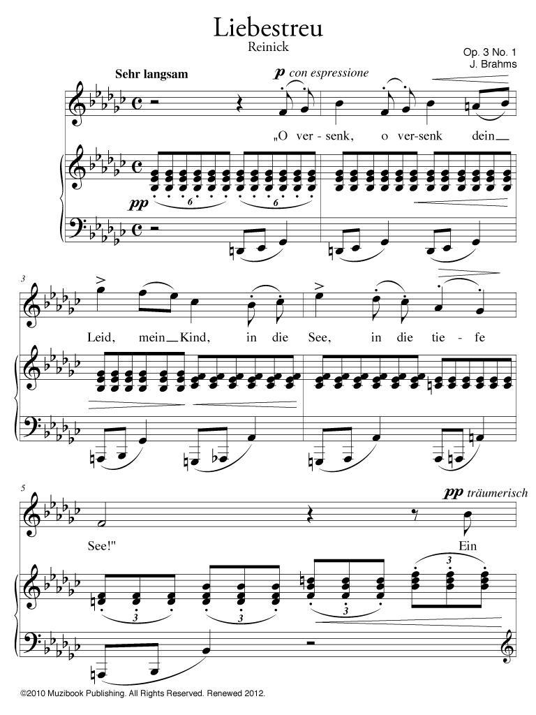 20 Selected Songs - High Voice and Piano - Johannes Brahms (EAN13