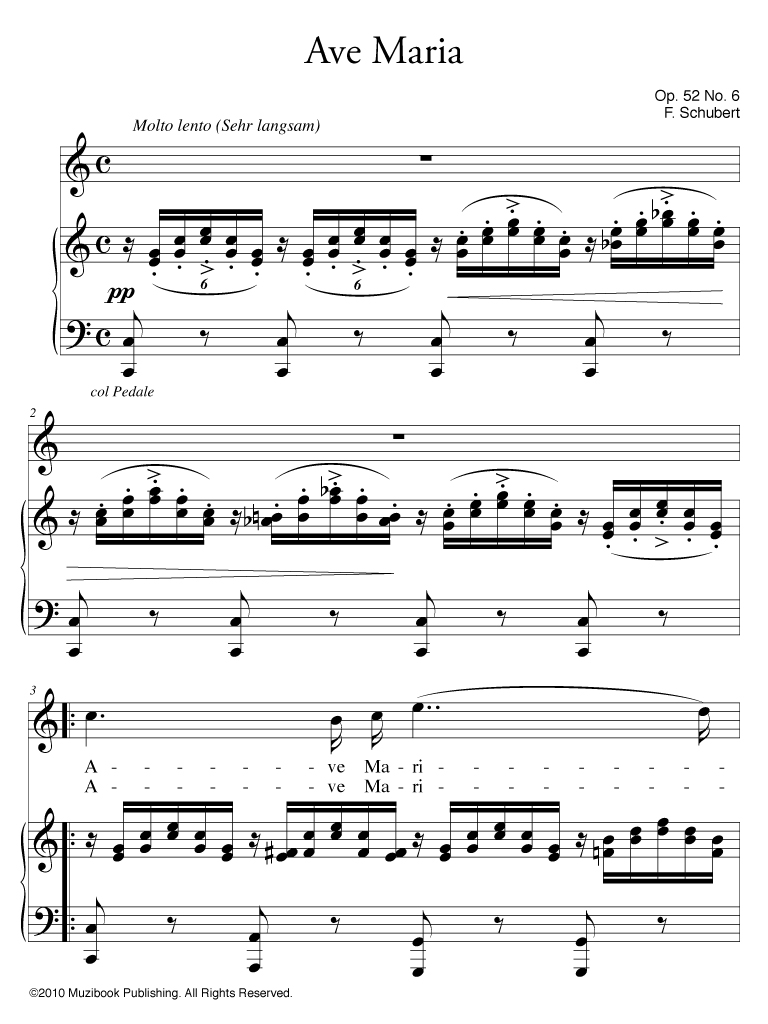 Ave Maria (6 Keys Edition™) - Voice and Piano - Franz Schubert (EAN13 ...