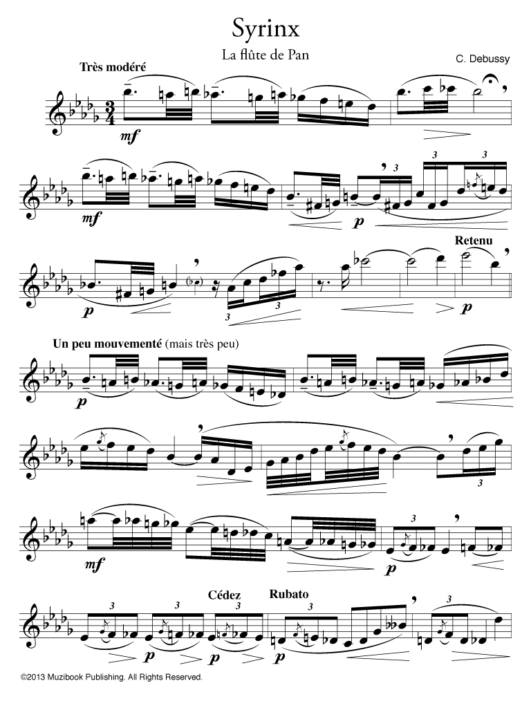 Syrinx Flute Claude Debussy EAN13 9786000014124 Sheet Music Place Syrinx Flute Claude Debussy EAN13 9786000014124 Sheet Music Place